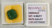 4.9/CT Natural Panna Stone with Govt. Lab Certificate-12377D50207
